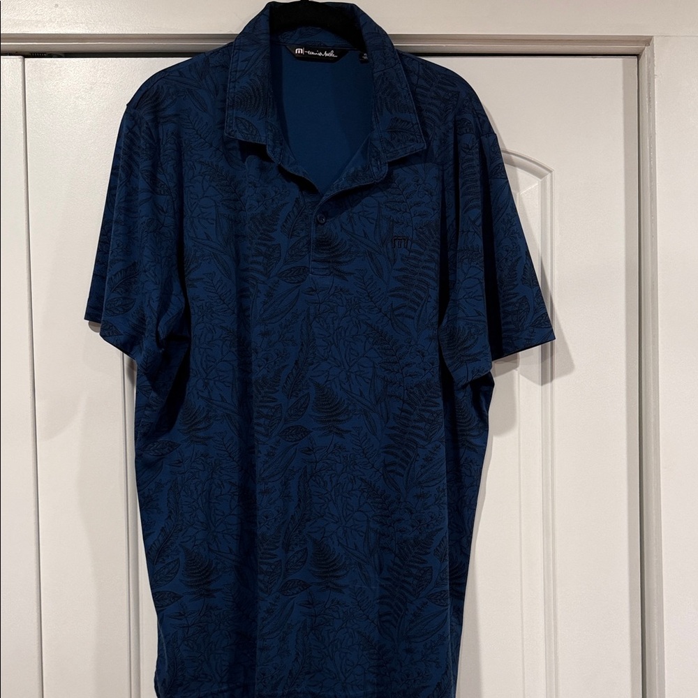 Travis‎ Mathew Navy Patterned Polo Shirt xl